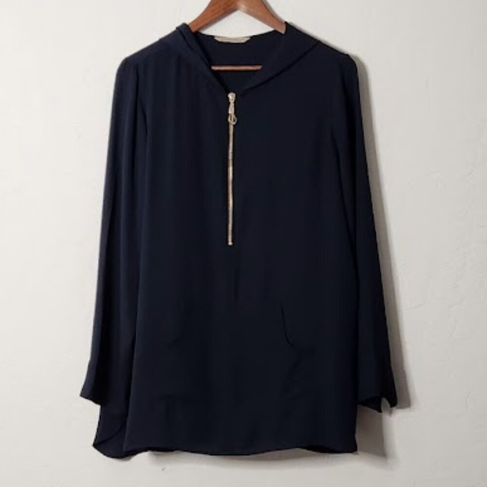 Soft Surroundings Women's Hooded Sheer Long Sleeve Blouse Size Large